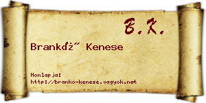 Brankó Kenese névjegykártya